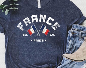 France Tee, France T-Shirt, France Vintage, French Gift, Paris Shirt, French Heritage Tee, France Souvenir, Travel T-Shirt