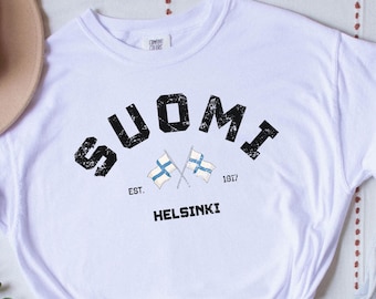 Suomi Tee, Suomi Shirt, Finland T-Shirt, Finnish Flag, Republic of Finland, Finland Soccer Shirts ,Finnish Gift