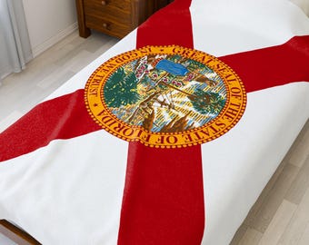 Florida Plush Blanket, Florida Flag Blanket, Florida blanket with your name, Florida gifts, Florida home gift, Florida friend gift