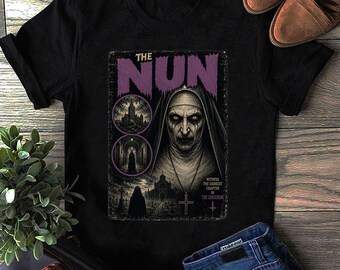 Camiseta de La Monja, Camisetas Retro de Terror de La Monja, Camiseta de Monja Demonio, Ambiente de Susto Rápido, La Monja Valak Vintage