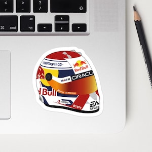 Max Verstappen Helmet Sticker - F1 Racing Laptop sticker, Formula 1 Fan Gift