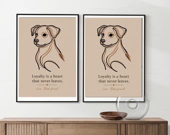 Minimalist Dog Printable Wall Art, Neutral Pet Quote Print, Modern Puppy Line Drawing Decor, Boho Dog Lover Digital Download Poster