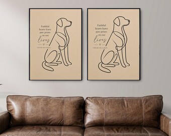 Modern Neutral Line Art Pet Lover Gift Digital Download