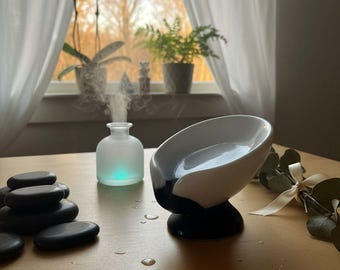 Modern Black and White Resin Soap Dish