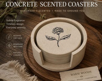 Sunlit Sanctuary Coaster Collection Handcrafted Concrete Coaster for Calm Beautiful living