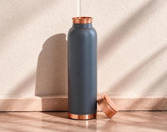 Ayurveda 100% Pure Copper Water Bottle, Ayurvedic Copper Bottle, 900 ML Metal Water Bottle, Handmade Copper Drinkware, Yoga Wellness Gift