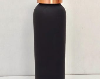 Matte Black Pure Copper Water Bottle | Ayurvedic Leakproof Drinkware Flask