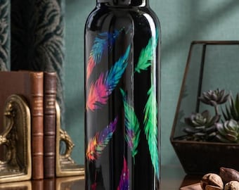 Ayurveda 100% Pure Copper Water Bottle Handmade Black Designer Bottle Leakproof Copper Drinking Bottle Wellness Gift