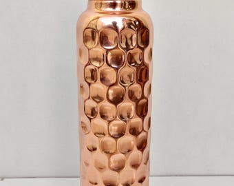 Pure Copper Water Bottle, Ayurvedic Wellness, 32oz Leak-Proof Travel Bottle
