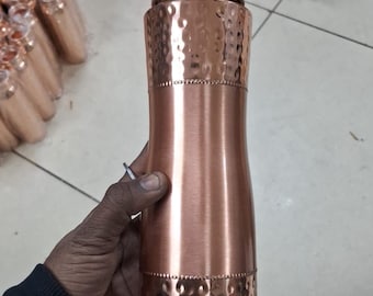 Handmade Copper Water Bottle, Ayurvedic Wellness, 32oz