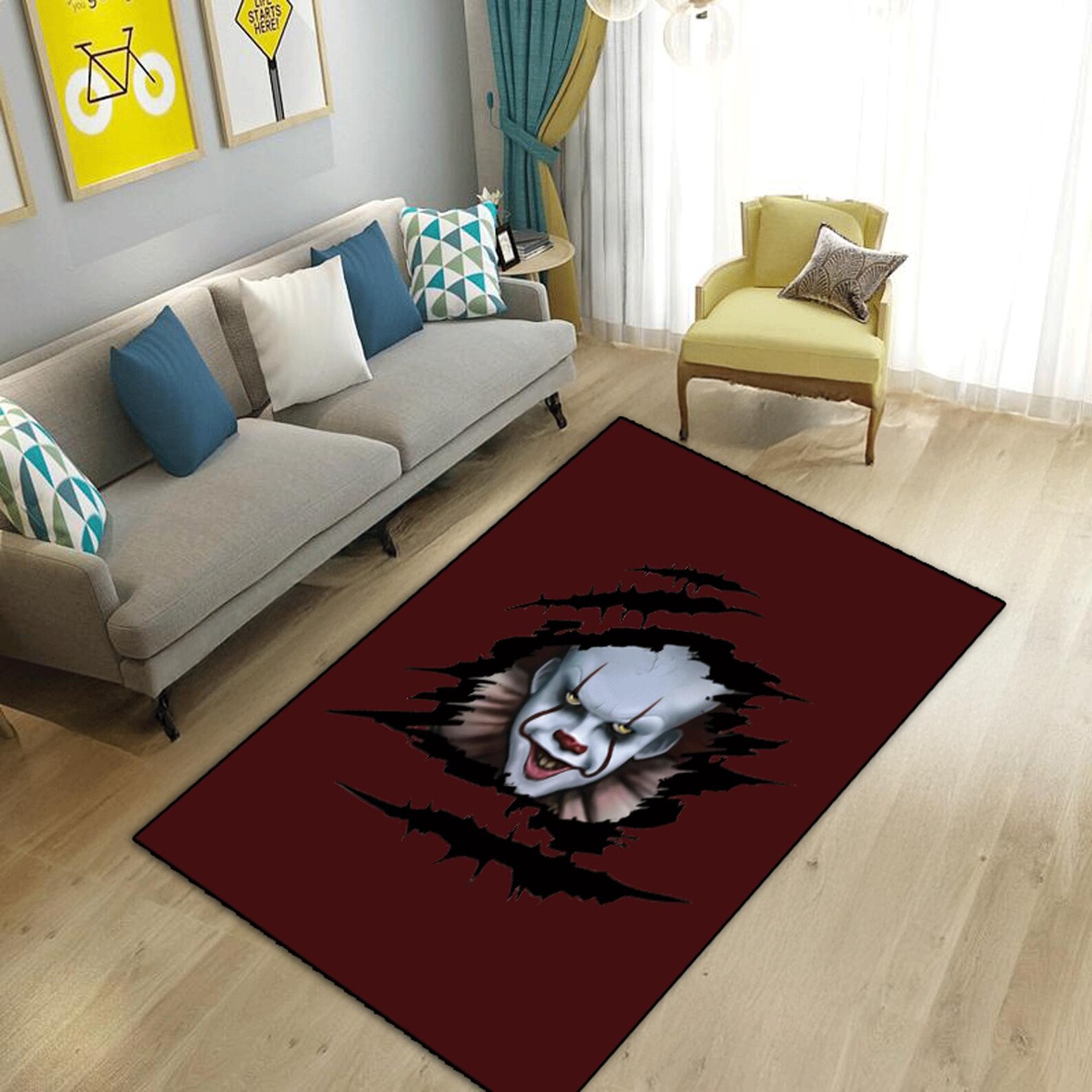 Horror Sticker Rug 80s Horror Movie Poster Collage Rug - Halloween Decor - Etsy