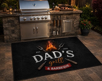 Personalized Grill Master Grill Mat, Barbecue Mat, BBQ Mat, Father's Day Gift, Gift for Dad Grandpa Husband Grandad, Backyard Outdoor