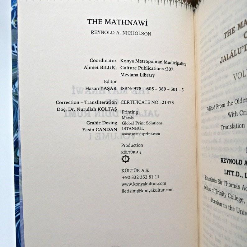 Mathnawi of Rumi: 6-volume Set, Oldest Manuscripts, Critical Notes