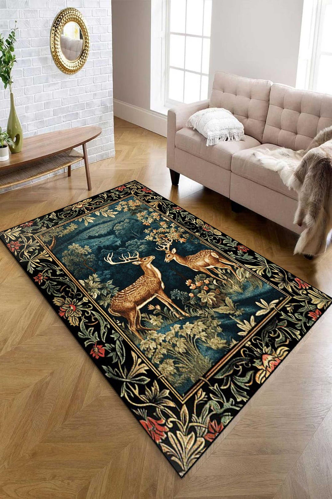 Forest Spirit Mystic Ethereal Deer Rug | Cottagecore Room Decor William ...