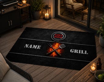 Personalized Grill Master Grill Mat, Barbecue Mat, BBQ Mat, Father's Day Gift, Gift for Dad Grandpa Husband Grandad, Backyard Outdoor