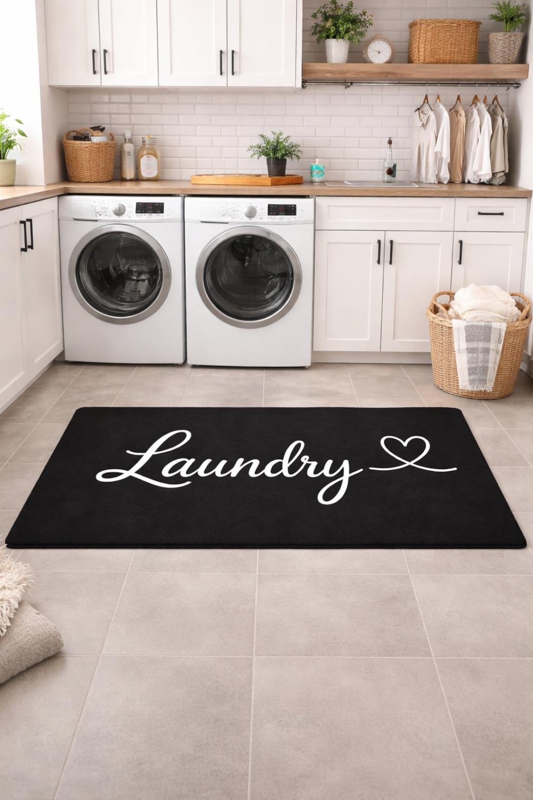 Personalized Laundry Room Rug: Non-slip Machine Washable Rug - Etsy