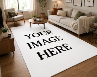 Custom print rug, Design your own rug, Luxury custom rug, Machine washable rug, Non slip backing rug, Personalized gift, Gift with photo