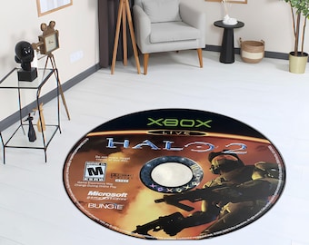Halo 2 CD Rug - Gamer Room Decor - Customizable Rug