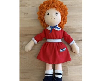 Vintage 1982 Little Orphan Annie Doll Stuffed Plush Applause Rag Doll
