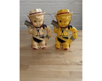 Aladdin Lil' Cowboy Little Western Boy Yellow Plastic Milk Pitcher