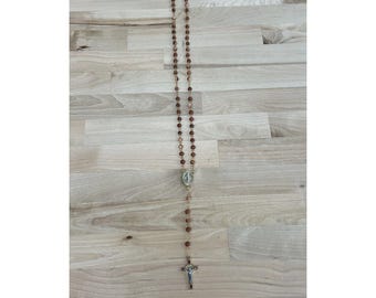 NEW Hand Crafted Rosary 6mm bead of Malachite Gold Crucifix