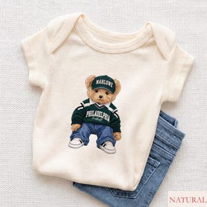 Personalized Philadelphia Football Baby Bodysuit, Custom Name Football Teddy Bear, Philadelphia Fan Shirt, Family Matching Football Apparel