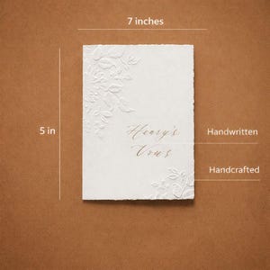 Elegant Wedding Vow Book, Personalized His and Hers Vows, Embossed Paper Booklet, Gold Foil Name Cover, Minimal Wedding Keepsake image 8