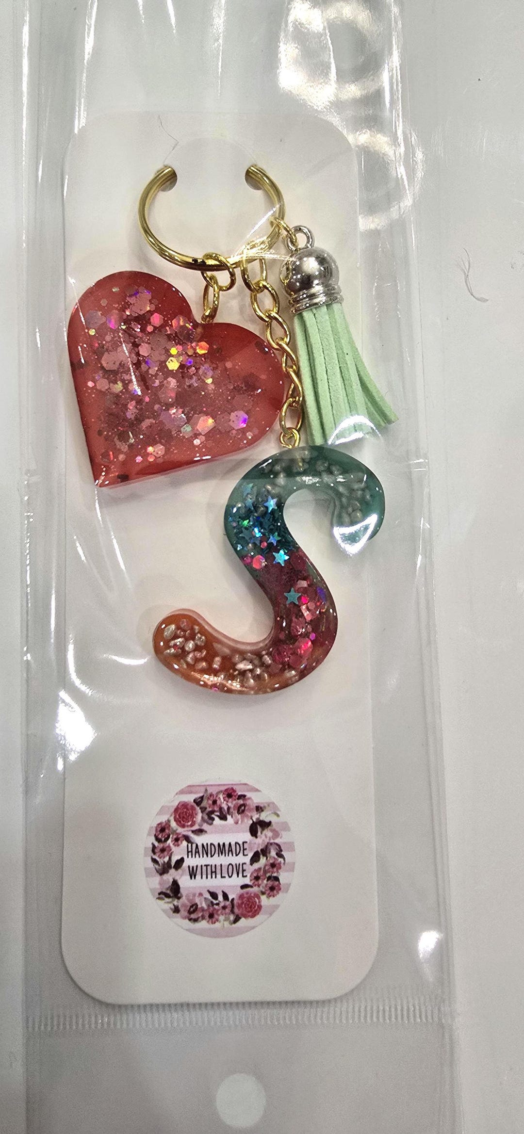 Christmas Gift: Handmade Glitter Alphabet Key Chain - Etsy