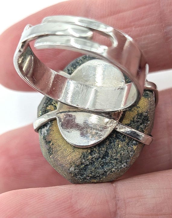 Rainbow Druzy Statement Ring Adjustable Size 7.5 … - image 5