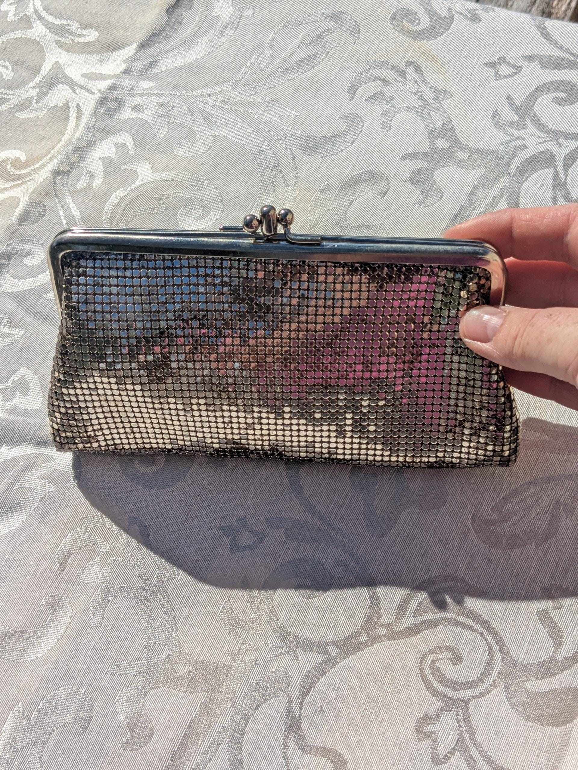 バッグ WHITIN & Davis. Bag Vintage Whiting and Davis Style Purse // Metallic Mesh Black