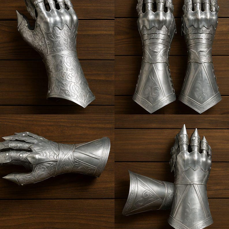 Medieval Knight Armor Gauntlet Metal Hand Armor Cosplay LARP Gothic ...