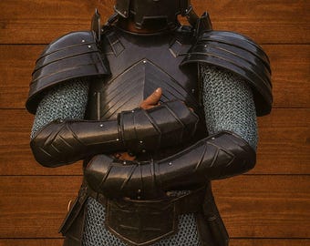 Black Steel Medieval Knight Figurine | Gothic Home Decor