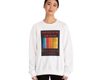 Sudadera con capucha "El conductor elige la música" y "La escopeta se cierra el agujero del pastel" / Cita sobrenatural de Dean Winchester