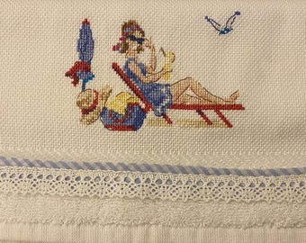 Punto croce fatto a mano: asciugamani 50 cm x 30 cm