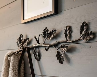 Farmhouse Wall Coat Rack,Rustic Metal Wall Hooks,Entryway Organizer, Handmade Iron Coat Hanger,Wall Storage Hooks,Country Style Home Decor