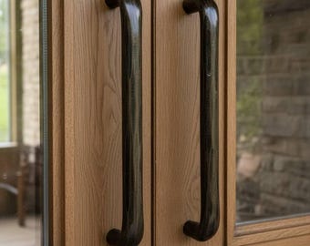 Hand Forged Door Pull Handle, Luxury Rustic Door Handle, Solid Steel Entry Pull, Organic Modern Door Hardware, Hidden Mount Handle