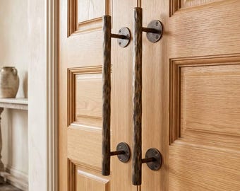 Luxury Hand Forged Front Door Pull Handle, Modern Entry Door Handle, Custom Exterior Door Pull, Oversized Door Handle