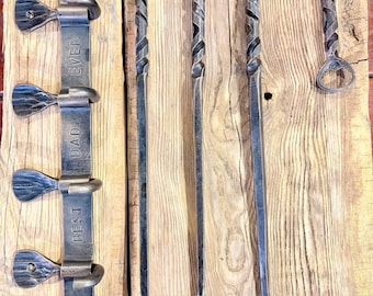 Personalized gift for husband, for dad, BBQ tool set, custom grill tools, hand forged BBQ tools, gift for the man who loves grilling.