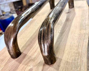 Custom Forged Pull Bar, Minimalist Entry Door Handle, Organic Steel Door Pull, Modern Artisan Door Hardware, Back To Back Mount Handle