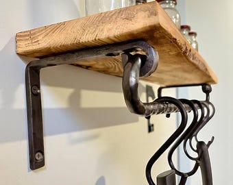 Cast Iron Heavy Rack – Forged System for Skillets & Dutch Ovens, 12mm Bar, 20×7 Brackets, Load Bearing Holder 16–100"
