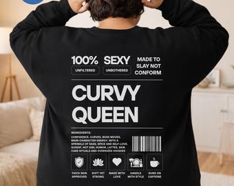Sudadera de talla grande "Unapologetically ME and Curvy Queen", camiseta de empoderamiento femenino, prenda de amor propio, regalo de afirmación positiva para ella