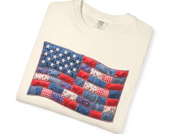 Plusstorlek 4 juli-skjorta med konstmönster, retro amerikansk flagga, patriotisk t-shirt för kvinnor, självständighetsdagen-present, skjorta i bekväma färger