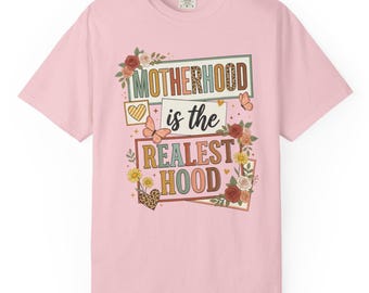 Camiseta "La maternidad es lo más real" para mujeres de talla grande, divertida camiseta "Vida de mamá" para mujeres de talla grande, camiseta floral para mamá, regalo para el Día de la Madre de mi hija.