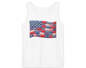 Patchwork American Flag Tank Top | USA Flag Tank