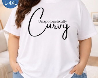 Camiseta de talla grande con curvas sin complejos, colores cómodos, camiseta positiva para mujeres de talla grande, camiseta de confianza para talla grande, regalo para ella