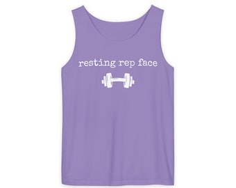 Camiseta sin mangas con estampado de repetición en reposo / chaleco de entrenamiento con estampado de mancuernas