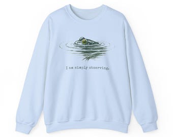 Plus Size Funny Frog Sweatshirt, Frog Enthusiast Gift For Her, Gildan 18000 Crewneck, Plus Size Women Cottagecore Shirt, Nature Lover Shirt