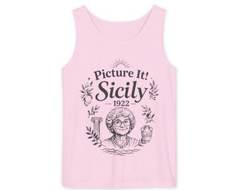 Picture It Sicily 1922 Tank Top | Retro Italian Grandma Illustration
