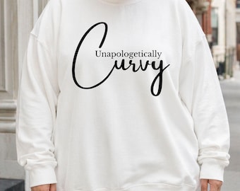 Sweatshirt voor vrouwen met rondingen zonder schaamte, T-shirt met zelfvertrouwen voor vrouwen met een maatje meer, Body Positive T-shirt met ronde hals, Kleding voor zelfliefde, Opbeurend T-shirt met grafische print, Cadeau