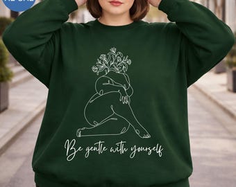 Positive Affirmation Plus Size Sweatshirts, Gildan 18000, Motivational Crewneck Oversized, Body Positivity, Plus Size Women Selfcare Gift
